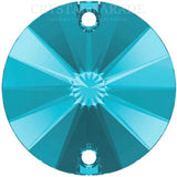 Zodiac Crystal Rivoli Sew on Stone - Aquamarine Blue