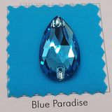Zodiac Crystal Peardrop Sew on Stone - Aquamarine Blue