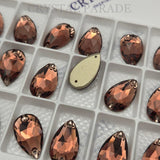 Zodiac Crystal Peardrop Sew on Stone - Burgundy