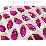Zodiac Navette Sew on Crystals - Cerise
