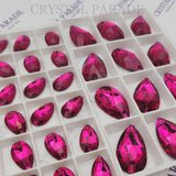 Zodiac Crystal Peardrop Sew on Stone - Ruby / Pink