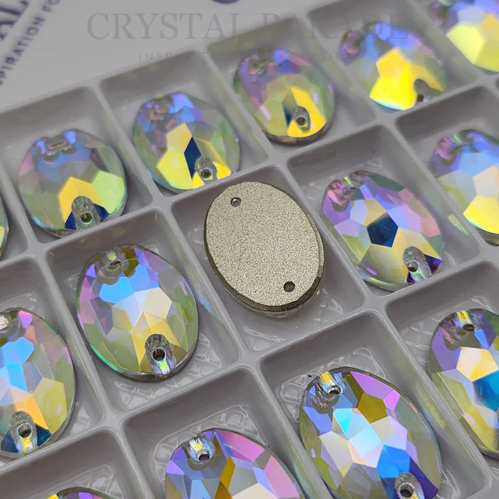 Zodiac Oval Shape Sew on Crystals - AB