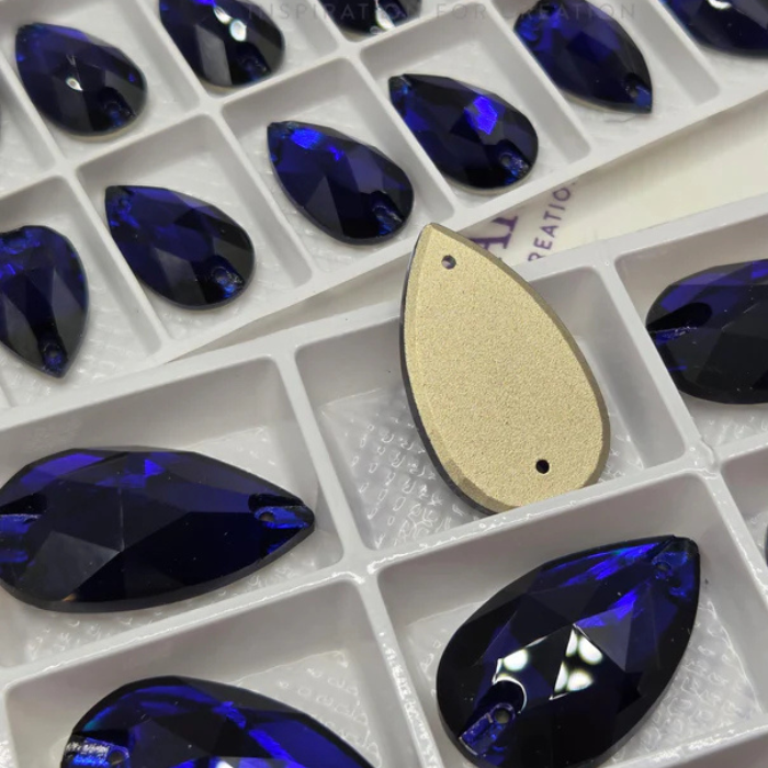 Zodiac Crystal Peardrop Sew on Stone - Cobalt Blue