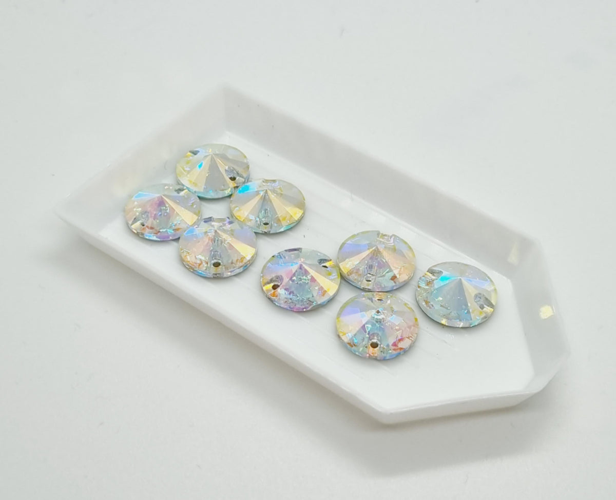 Zodiac Rivoli Crystal AB Sew on Stone - 14mm (pack of 6)