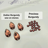 Zodiac Crystal Rivoli Sew on Stone - Burgundy