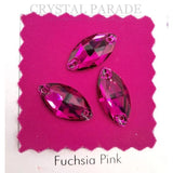 Zodiac Navette Sew on Crystals - Cerise