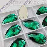 Zodiac Crystal Peardrop Sew on Stone - Emerald / Green