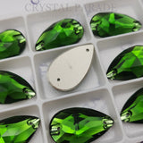 Zodiac Crystal Peardrop Sew on Stone - Fern Green / Green