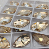 Zodiac Crystal Peardrop Sew on Stone - Golden Shadow
