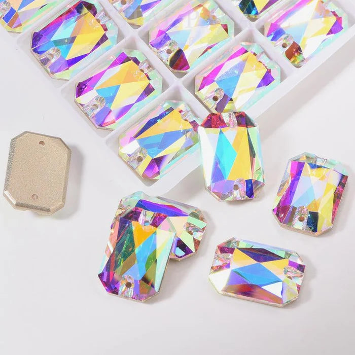 Zodiac Rectangle Sew on Crystal - AB