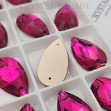Zodiac Crystal Peardrop Sew on Stone - Ruby / Pink