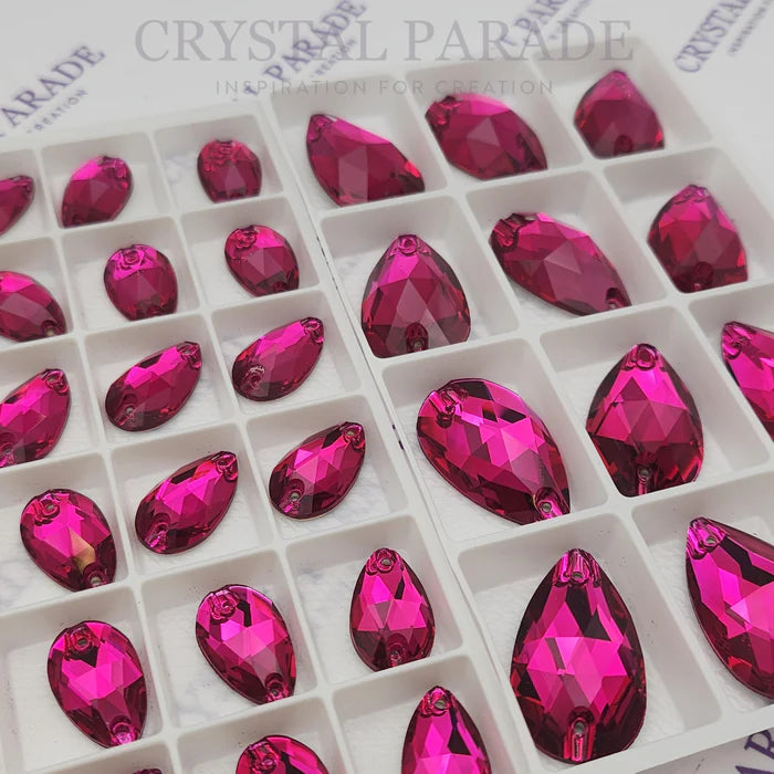 Zodiac Crystal Peardrop Sew on Stone - Ruby / Pink